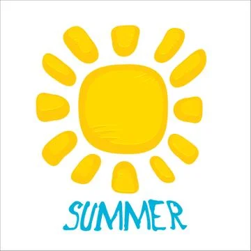 Vector summer label. summer icon with sun Stock Illustration