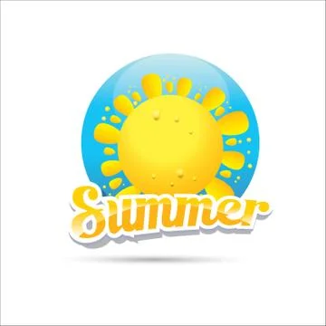 Vector summer label. summer icon with sun Illustrazione stock