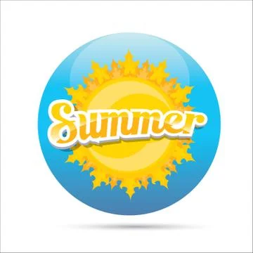 Vector summer label. summer icon with sun Stock Illustration