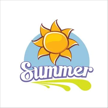Vector summer label. summer icon with sun Illustrazione stock