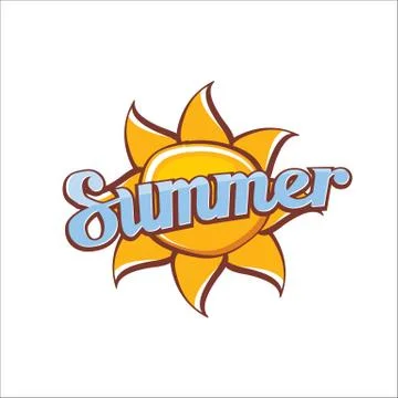 Vector summer label. summer icon with sun Illustrazione stock