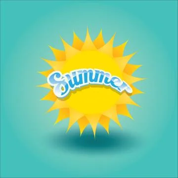 Vector summer label. summer icon with sun Stock Illustration