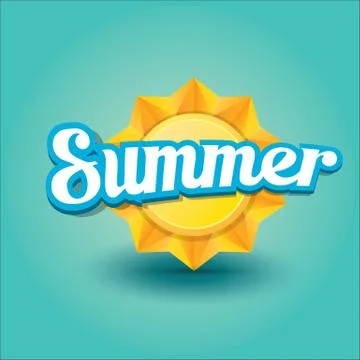Vector summer label. summer icon with sun Stock Illustration