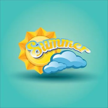 Vector summer label. summer icon with sun Illustrazione stock