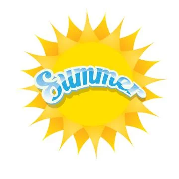 Vector summer label. summer icon with sun Illustrazione stock