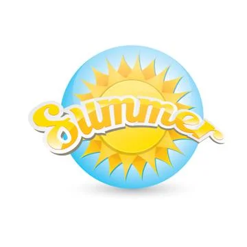 Vector summer label. summer icon with sun Stock Illustration