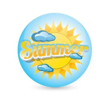 Vector summer label. summer icon with sun Illustrazione stock