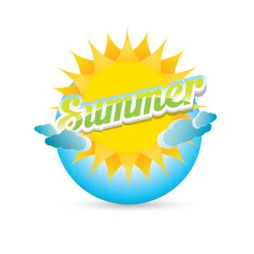 Vector summer label. summer icon with sun 스톡 일러스트