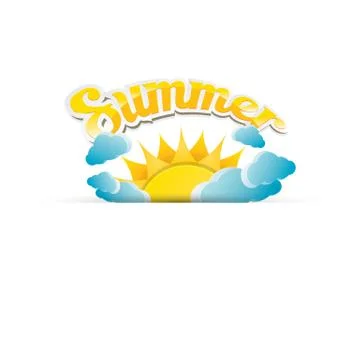 Vector summer label. summer icon with sun Illustrazione stock