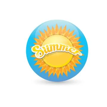 Vector summer label. summer icon with sun 스톡 일러스트
