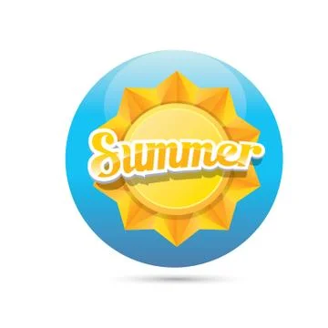 Vector summer label. summer icon with sun Illustrazione stock