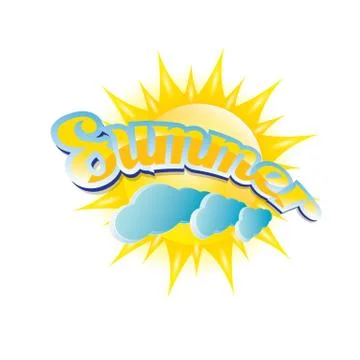 Vector summer label. summer icon with sun Illustrazione stock