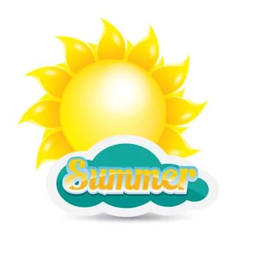 Vector summer label. summer icon with sun Stockillustratie