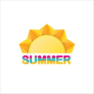Vector summer label. summer icon with sun. Illustrazione stock