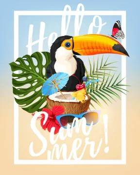 Vector summer party card Stock Illustration