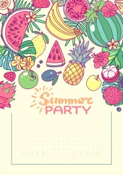 Vector Summer party card template Stock Illustration