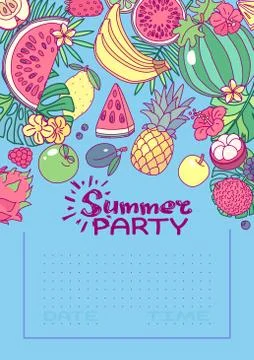 Vector Summer party card template Stock Illustration