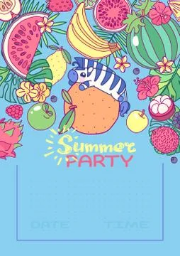 Vector Summer party card template Stock Illustration