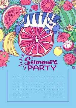 Vector Summer party card template Stock Illustration