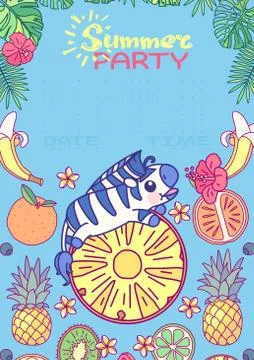 Vector Summer party card template Stock Illustration