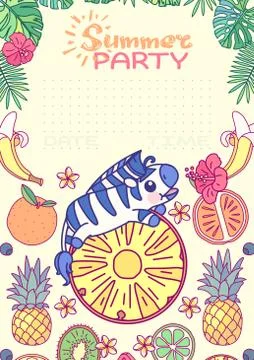 Vector Summer party card template Stock Illustration