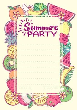 Vector Summer party card template Stock Illustration