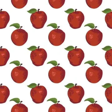 Vector summer pattern with apples. Seamless texture design. Stock Illustration