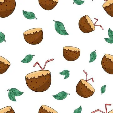 Vector summer pattern with coconuts Illustrazione stock