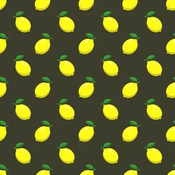 Vector summer pattern with lemons. Stock Illustration