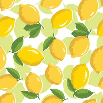 Vector summer pattern with lemons. Seamless texture design. 스톡 일러스트