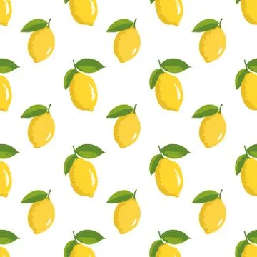 Vector summer pattern with lemons. Seamless texture design. 스톡 일러스트