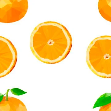 Vector summer pattern with oranges, flowers and leaves. Seamless pattern Stock Illustration