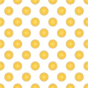 Vector summer pattern with oranges, flowers and leaves. Stock Illustration