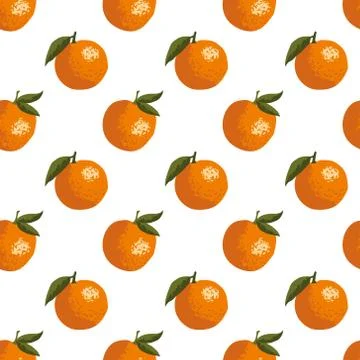 Vector summer pattern with oranges. Seamless texture design. Stock Illustration