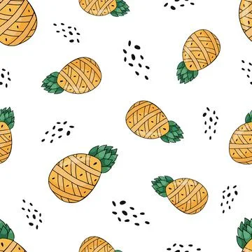 Vector summer pattern with pineapples Stock Illustration