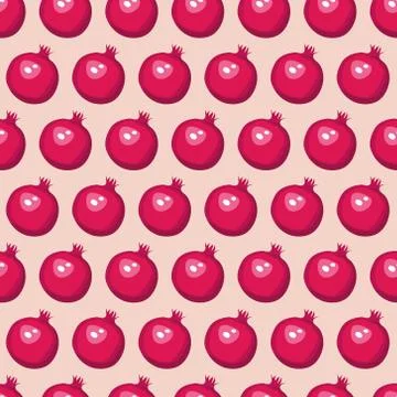 Vector summer pattern with pomegranates. Seamless texture design. Stock Illustration