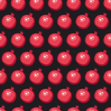 Vector summer pattern with pomegranates. Seamless texture design. Stock Illustration
