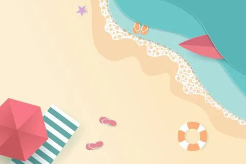 Vector of Summer poster, banner summer travel. Stock Illustration