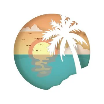 Vector of Summer poster, banner summer travel. Stock Illustration