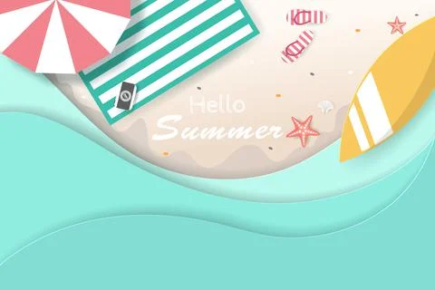Vector of Summer poster, banner summer travel. Stock Illustration