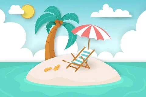 Vector of Summer poster, banner summer travel. Stock Illustration