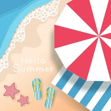 Vector of Summer poster, banner summer travel. Stock Illustration