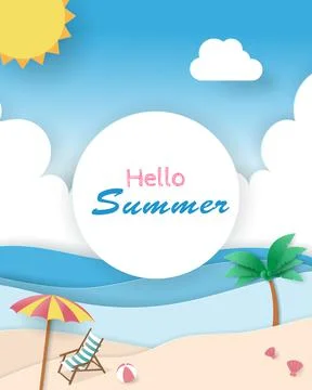 Vector of Summer poster, banner summer travel. Stock Illustration