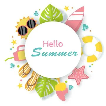 Vector of Summer poster, banner summer travel Stock Illustration