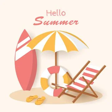 Vector of Summer poster, banner summer travel. Stock Illustration