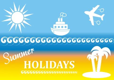 Vector summer poster with beach and sea background Stock-Illustration
