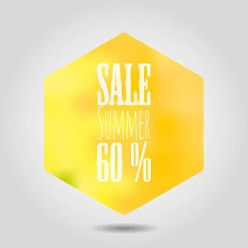 Vector summer sale icon in hexagonal shape Stockillustratie