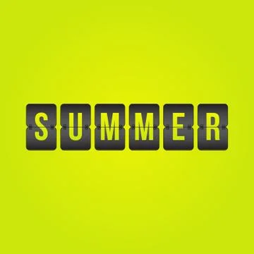 Vector Summer Scoreboard, yellow, green and black symbol Stock Illustration