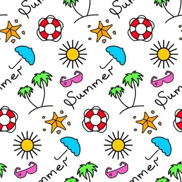 Vector Summer seamless pattern. Illustrazione stock