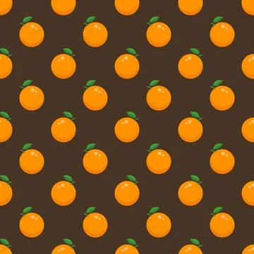 Vector summer seamless pattern with oranges. Stock Illustration